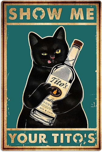 Retro black cat - cat, room