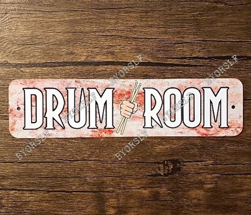 Drum room metal sign - room,